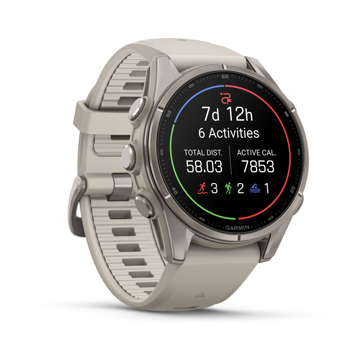 Спортивные часы Garmin fenix 9, 43 мм, Титан, цвет: туманно-серый (Fog Grey)