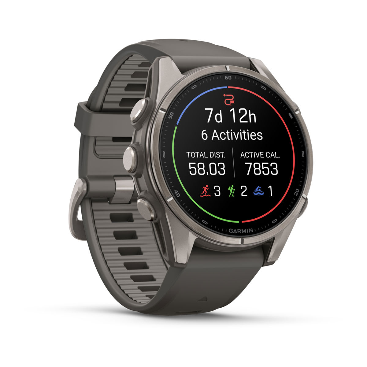 Спортивные часы Garmin fenix 9, 43 мм, Титан, цвет: галечный серый (Pebble Gray)
