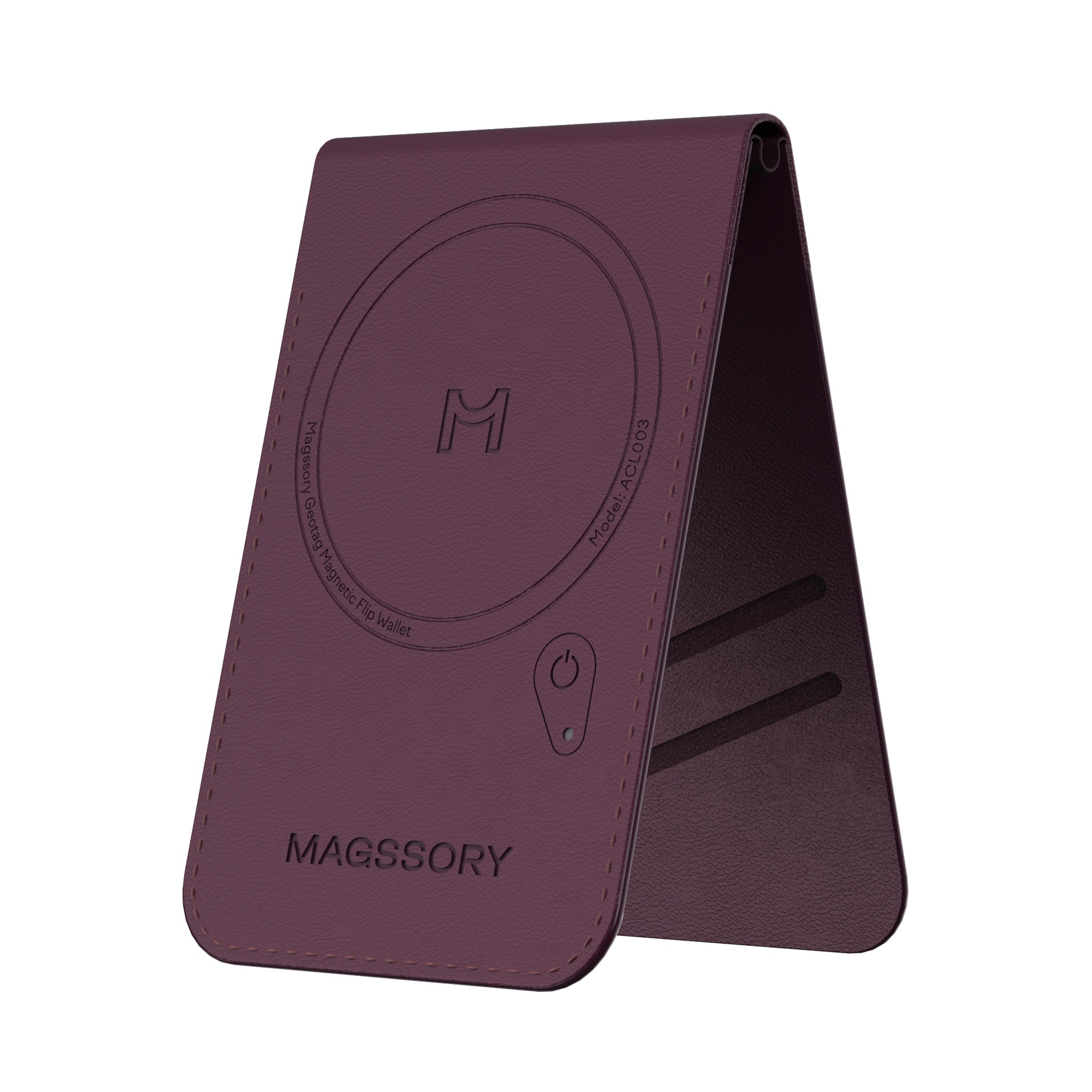Кошелек-кардхолдер Magssory Geotag Magnetic, цвет: бургунди (Burgundy)