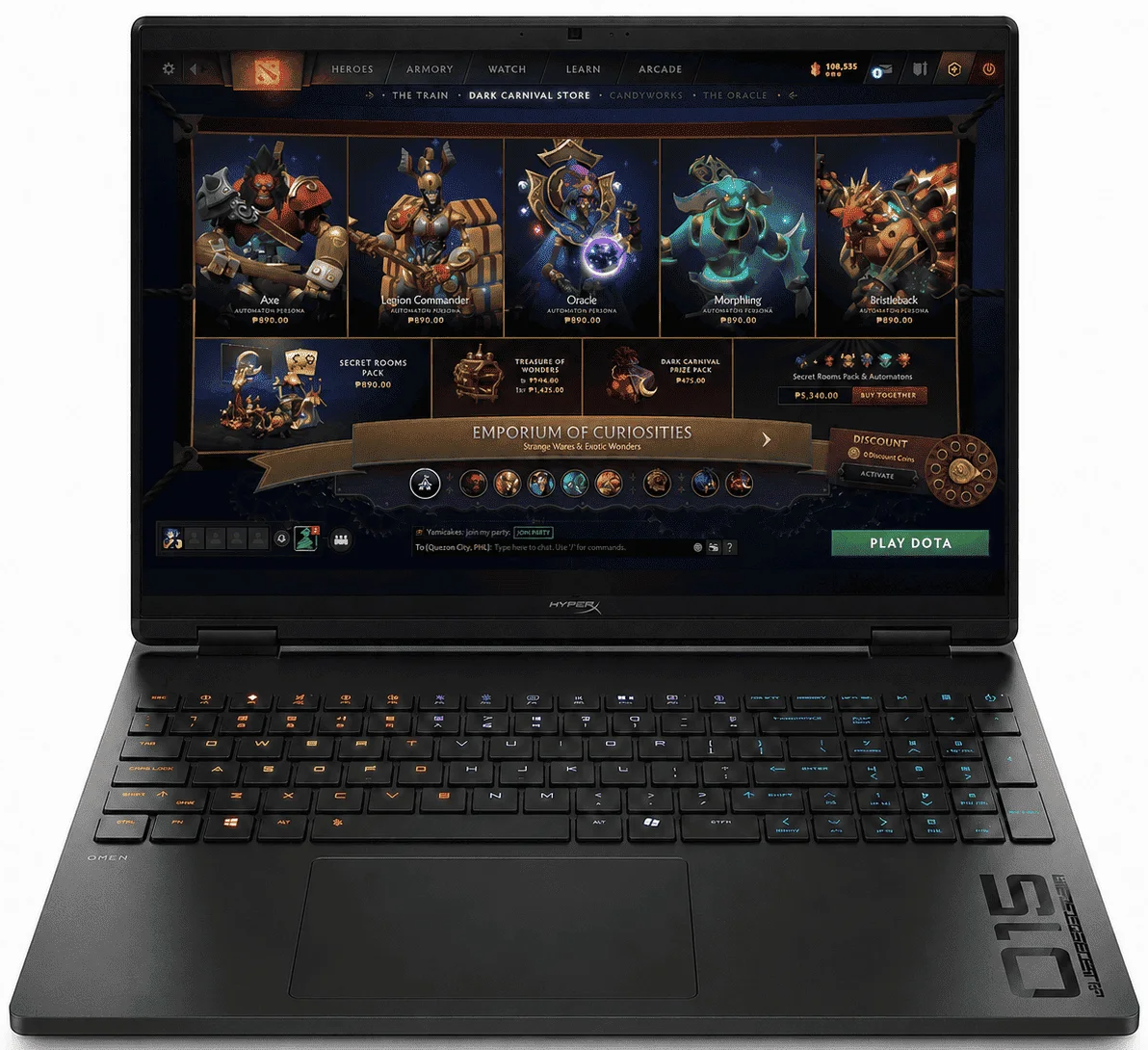 Игровой ноутбук HP HyperX OMEN 16 (Ryzen 7, 16 ГБ, 512 ГБ, RTX 5060, 165 Гц, Win 11) Черный