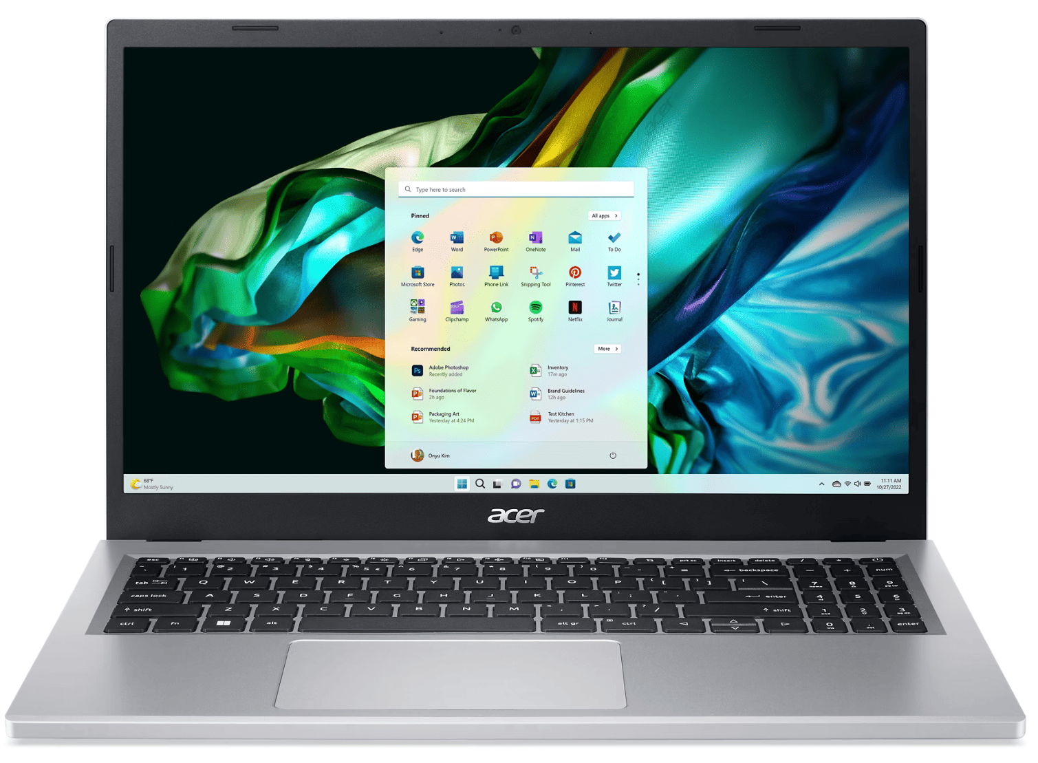 Ноутбук Acer Aspire 3 15 (Ryzen 5, 16 ГБ, 512 ГБ, Touch, Win 11) Серый