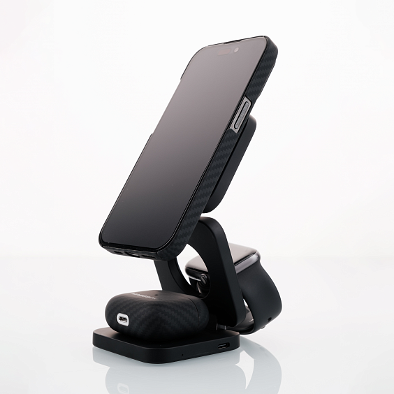 Беспроводное зарядное устройство Magssory Flex 3 в 1, цвет: черный (Black)