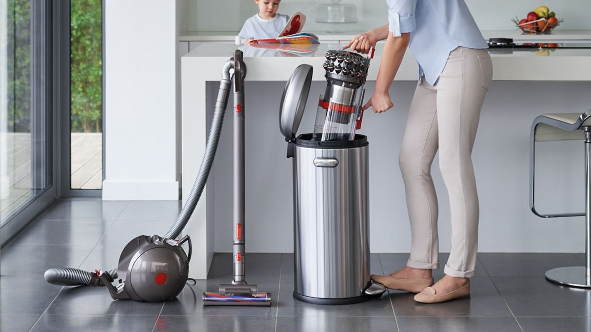 Проводной Пылесос Dyson Cinetic Big Ball Absolute 2, Серый/Красный (Nickel/Red)