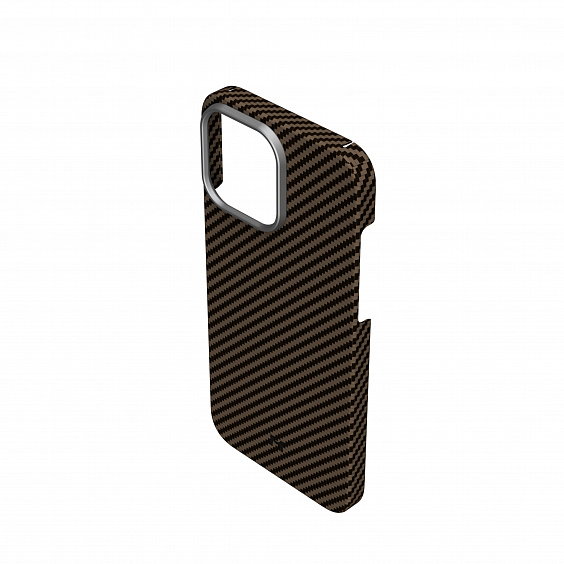 Чехол Magssory для iPhone 15 Pro Max, Кевлар (арамид), шоколадный (Chocolate)