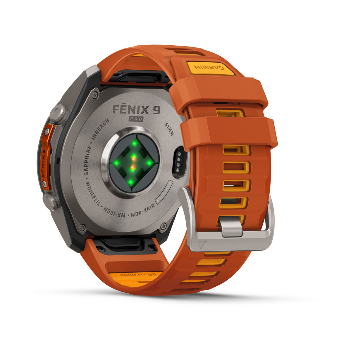 Спортивные часы Garmin fenix 9 Pro inReach, 51 мм, LTE, Титан, цвет: осенний оранжевый / искристый оранжевый (Autumn Orange/Spark Orange)