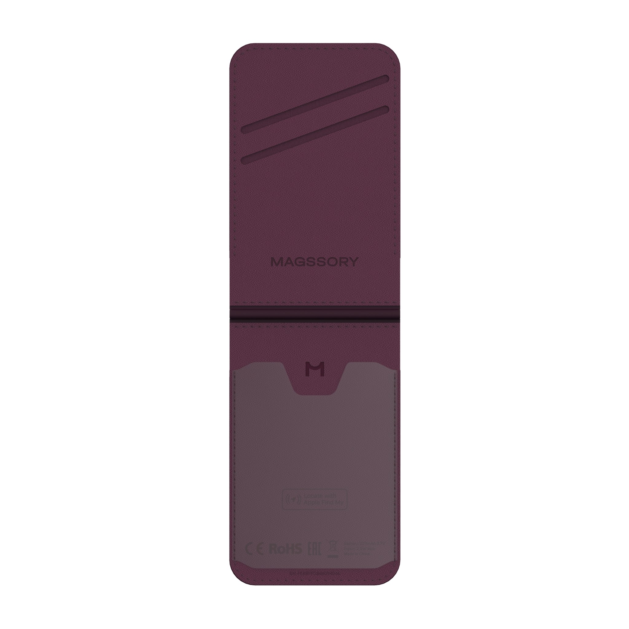 Кошелек-кардхолдер Magssory Geotag Magnetic, цвет: бургунди (Burgundy)