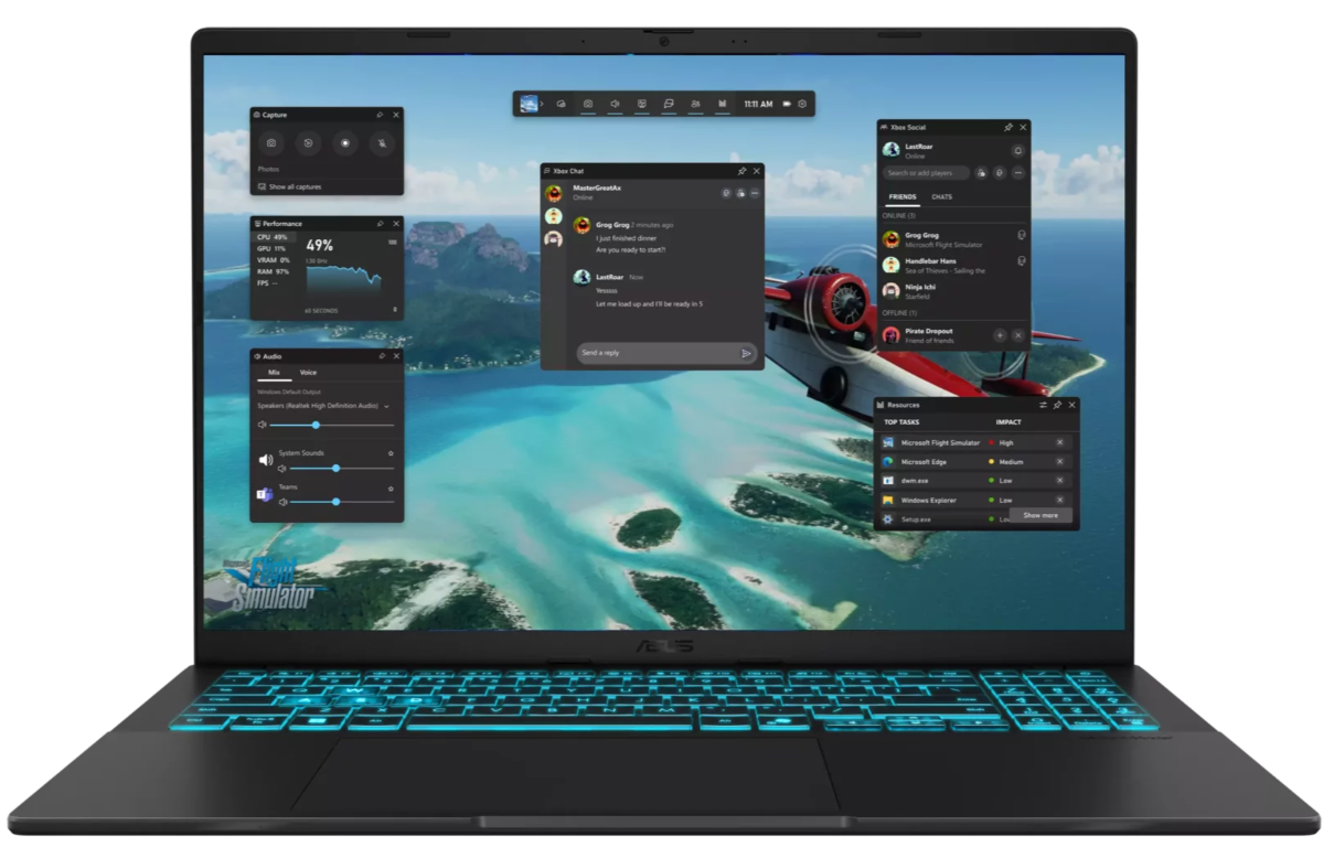 Игровой ноутбук ASUS V16 (Core 7, 32 ГБ, 1 ТБ, RTX 5070, 144 Гц, Win 11) Черный