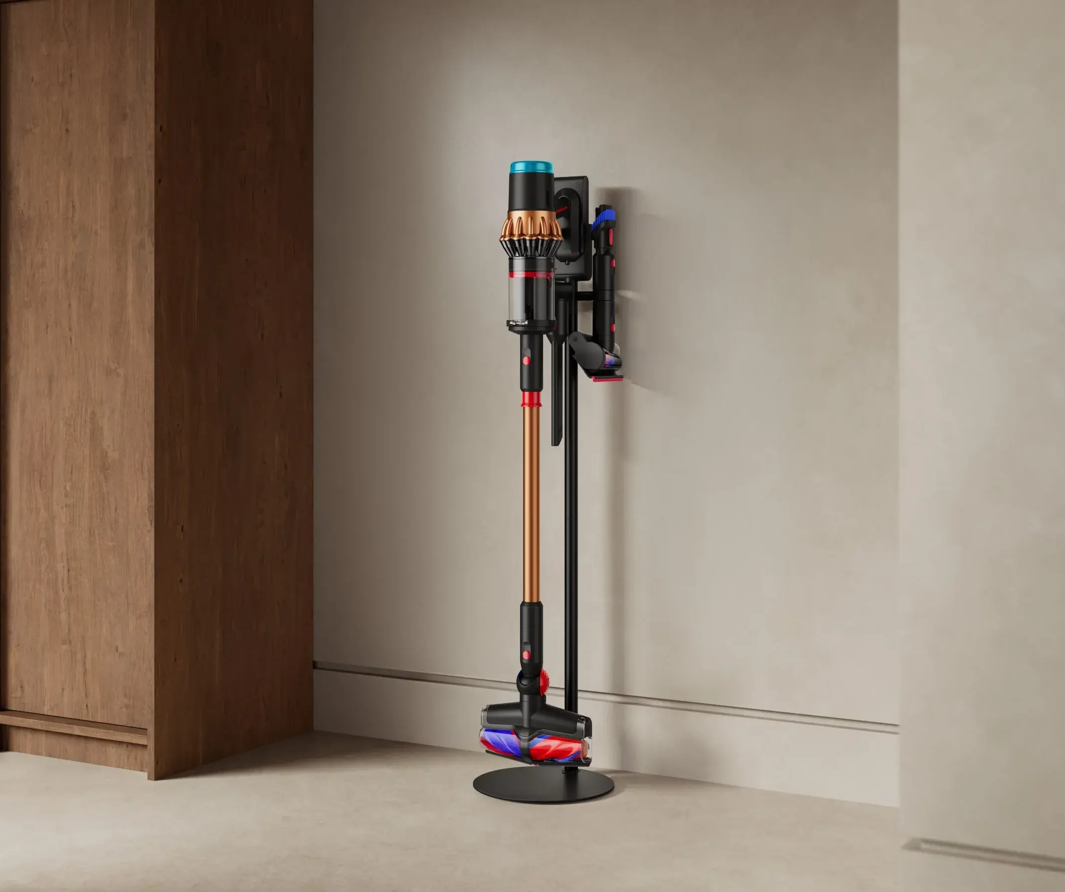 Вертикальный пылесос Dyson V16 Piston Animal с подставкой, Черный/Медный (Black/Copper)