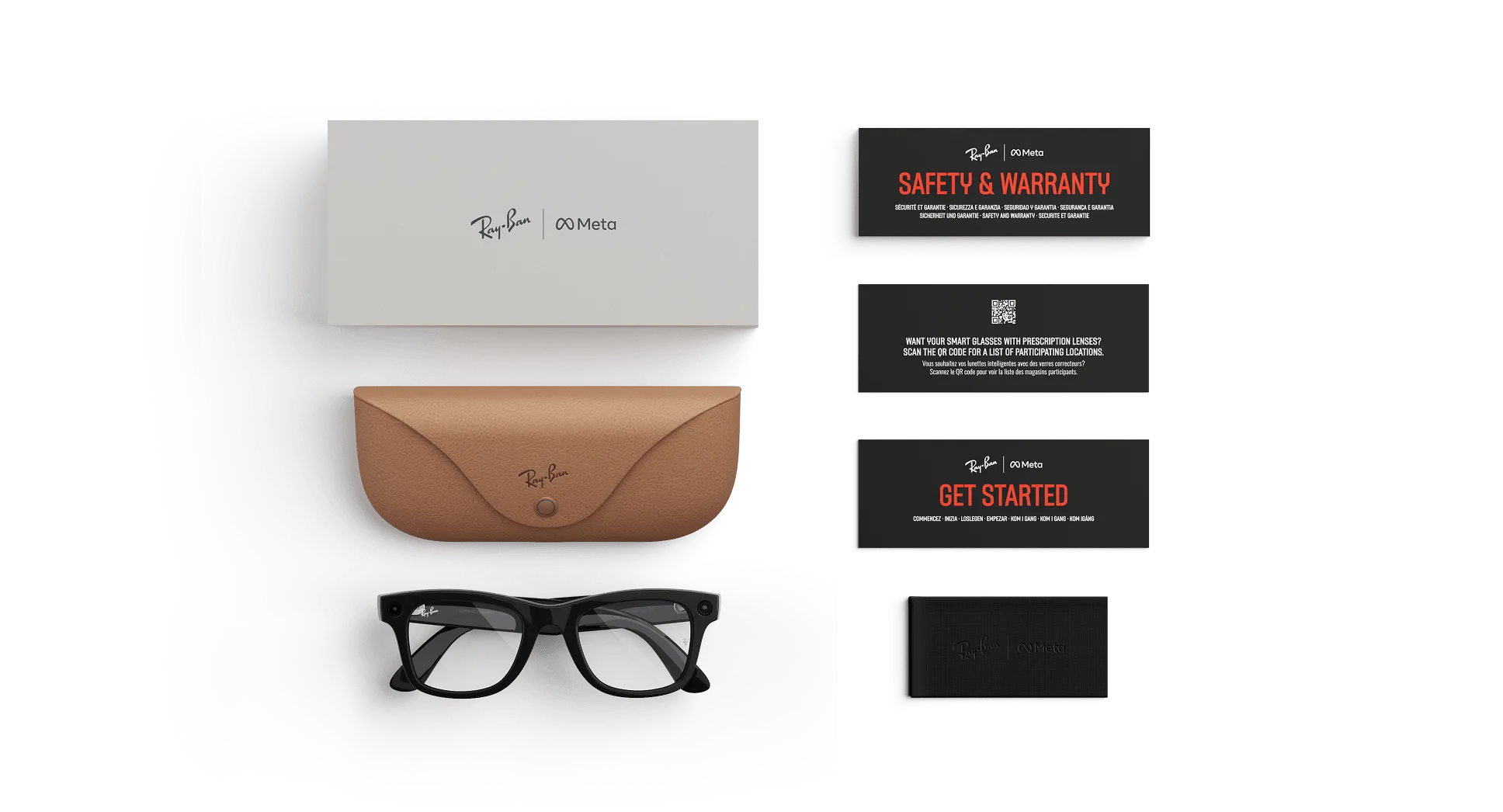 Умные очки Ray-Ban Meta Wayfarer RW4008 (Gen 1), Глянцевый чёрный / Прозрачный (601/SB53), 53 (L)