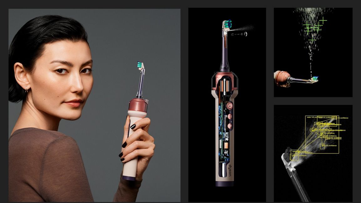 Электрическая зубная щётка Dyson CameraJet, Керамический розовый (Ceramic Pink) (Прозрачный чехол)