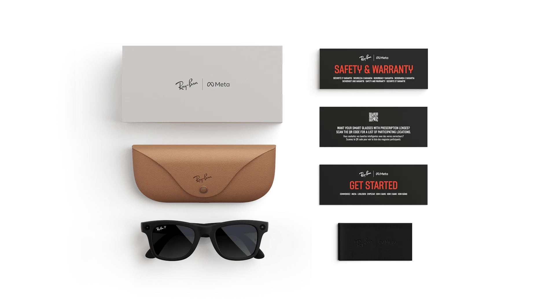 Умные очки Ray-Ban Meta Wayfarer RW4008 (Gen 1), Матовый чёрный/ Полярный градиент графит (601/ST3), 53 (L)