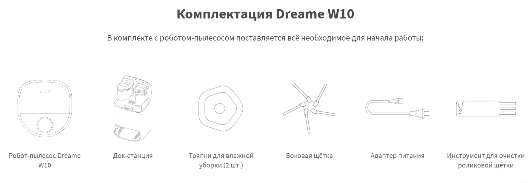 Робот-пылесос Dreame W10, Белый