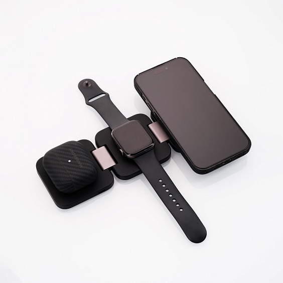 Беспроводное зарядное устройство Magssory Flex 3 в 1, цвет: черный (Black)