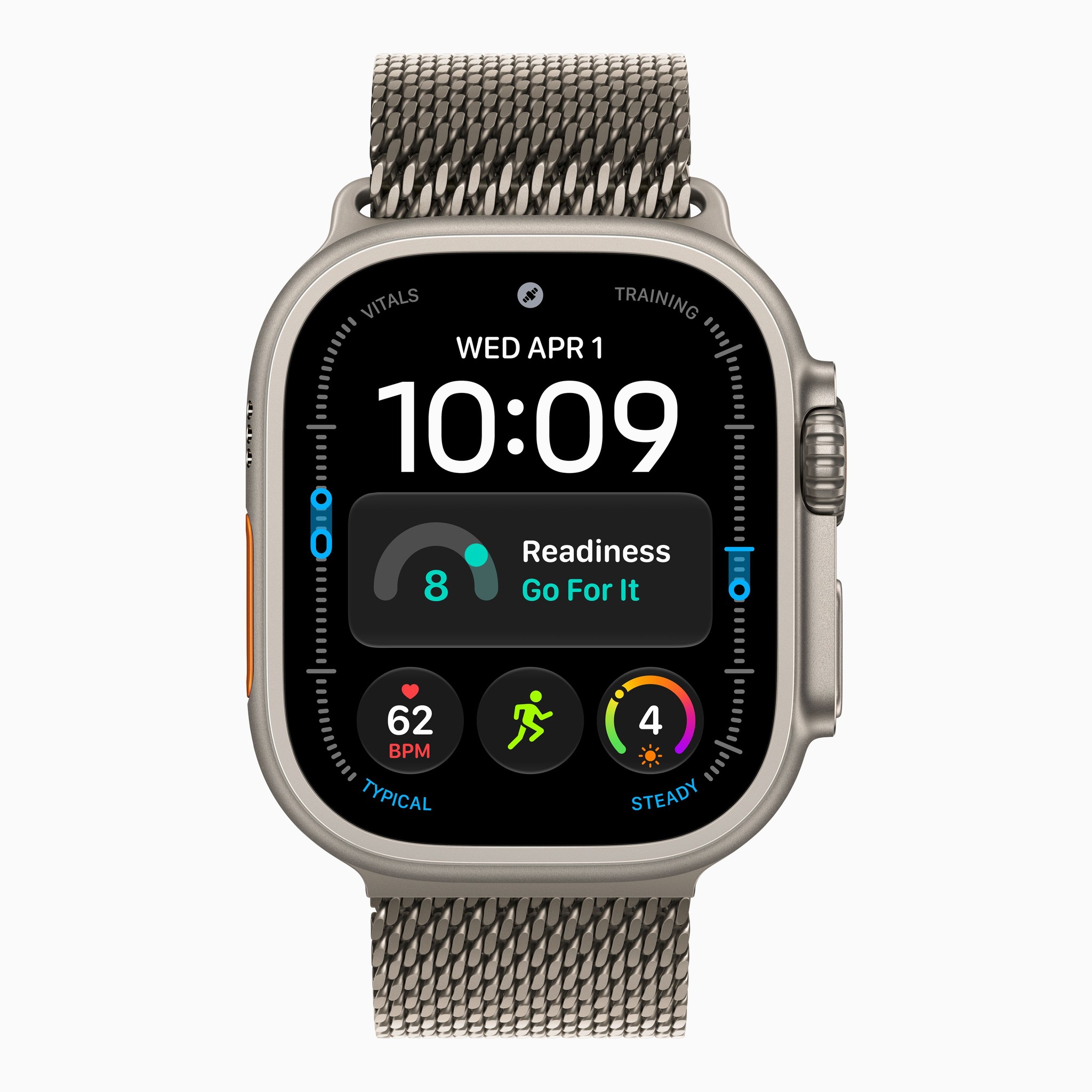 Смарт-часы Apple Watch Ultra 4 (2026) 49 мм, корпус натуральный титан (Natural Titanium), миланский сетчатый браслет, цвет: натуральный 