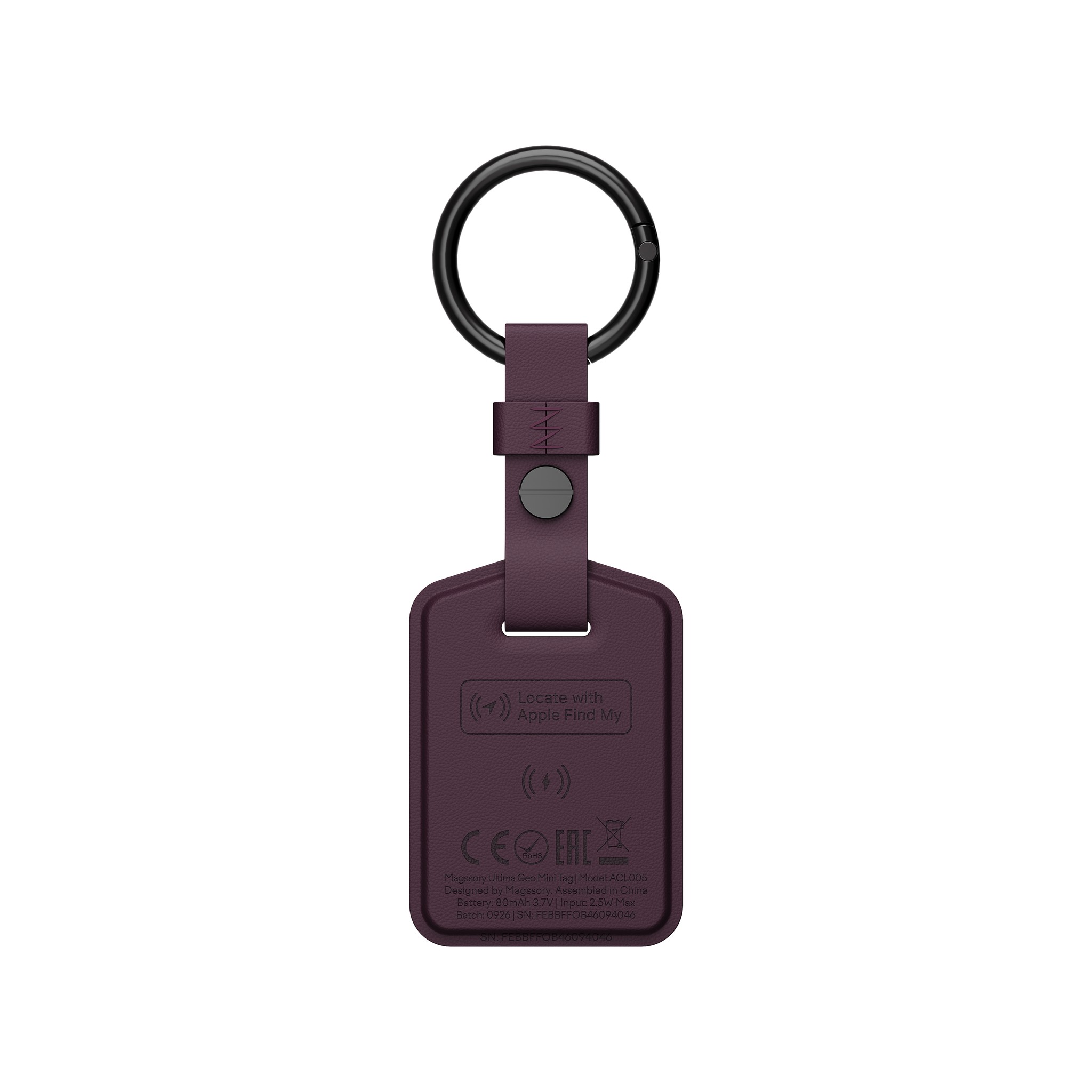 Bluetooth метка Magssory Ultima Geo Mini Tag, цвет: Бургунди (Burgundy)