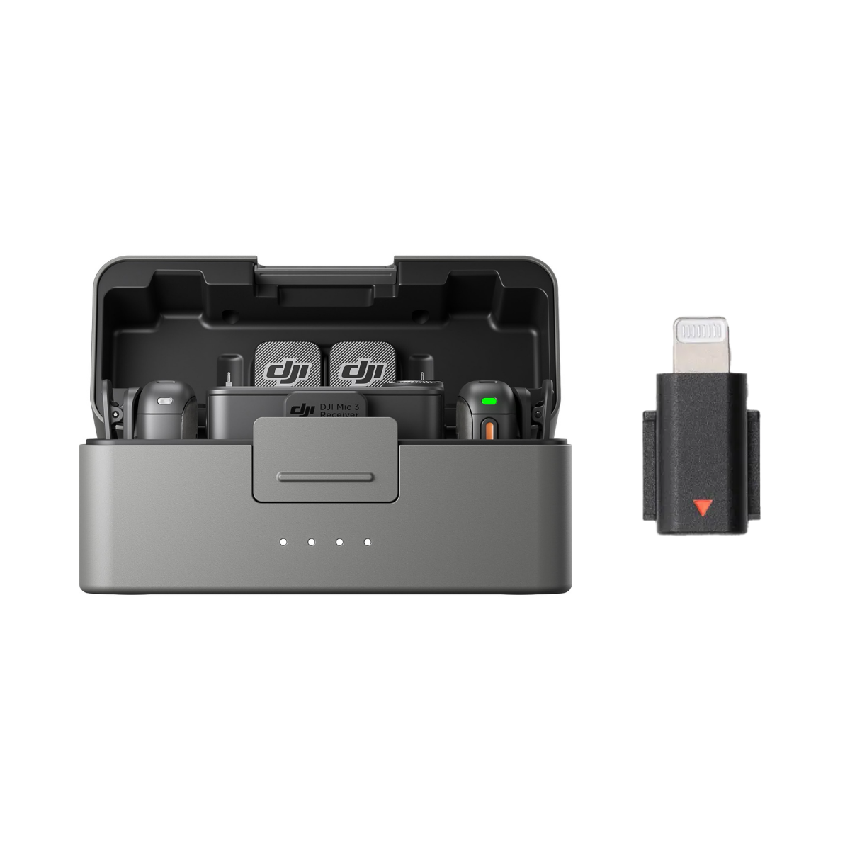 Петличный микрофон DJI Mic 3 (2 TX + 1 RX + Зарядной кейс) + Адаптер iPhone (Lightning)