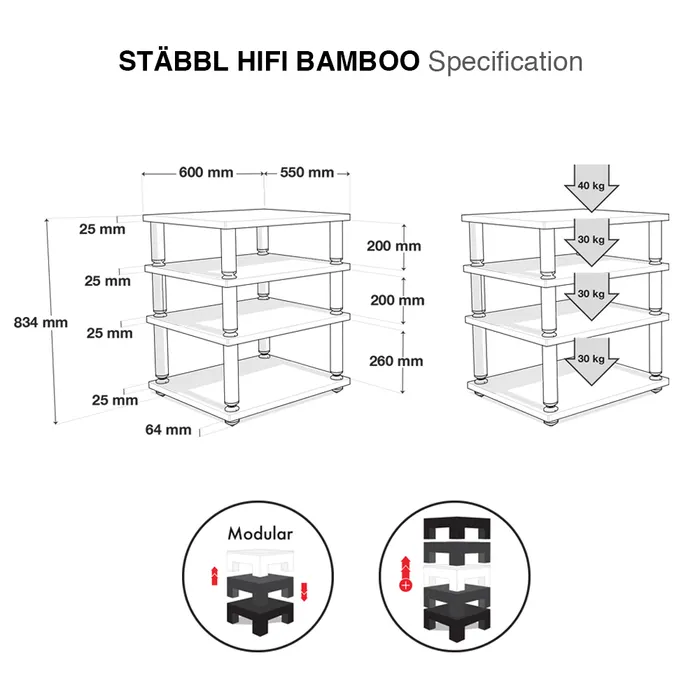 Стойка под Hi-Fi NorStone Stabbl Bamboo
