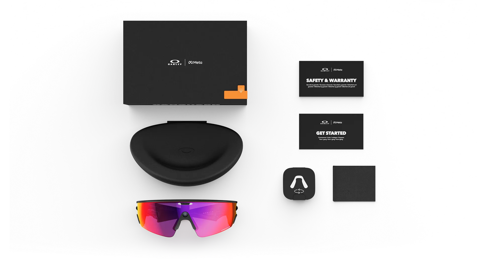 Умные очки Oakley Meta Vanguard, Черная оправа, розовые линзы (black/road)
