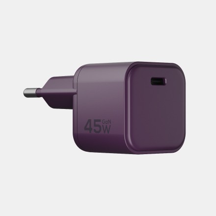 Компактное сетевое зарядное устройство Magssory Nano 45W GaN, Бургунди