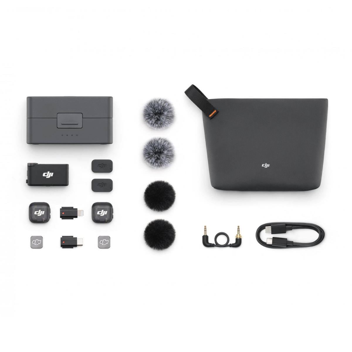 Петличный микрофон DJI Mic 3 (2 TX + 1 RX + Зарядной кейс) + Адаптер iPhone (Lightning)
