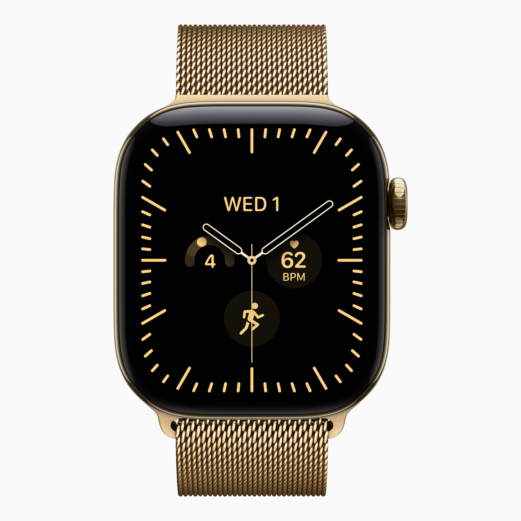 Смарт-часы Apple Watch Series 12 (2026) 42 мм, корпус титан (Titanium), цвет: сияющее золото (Radiant Gold)