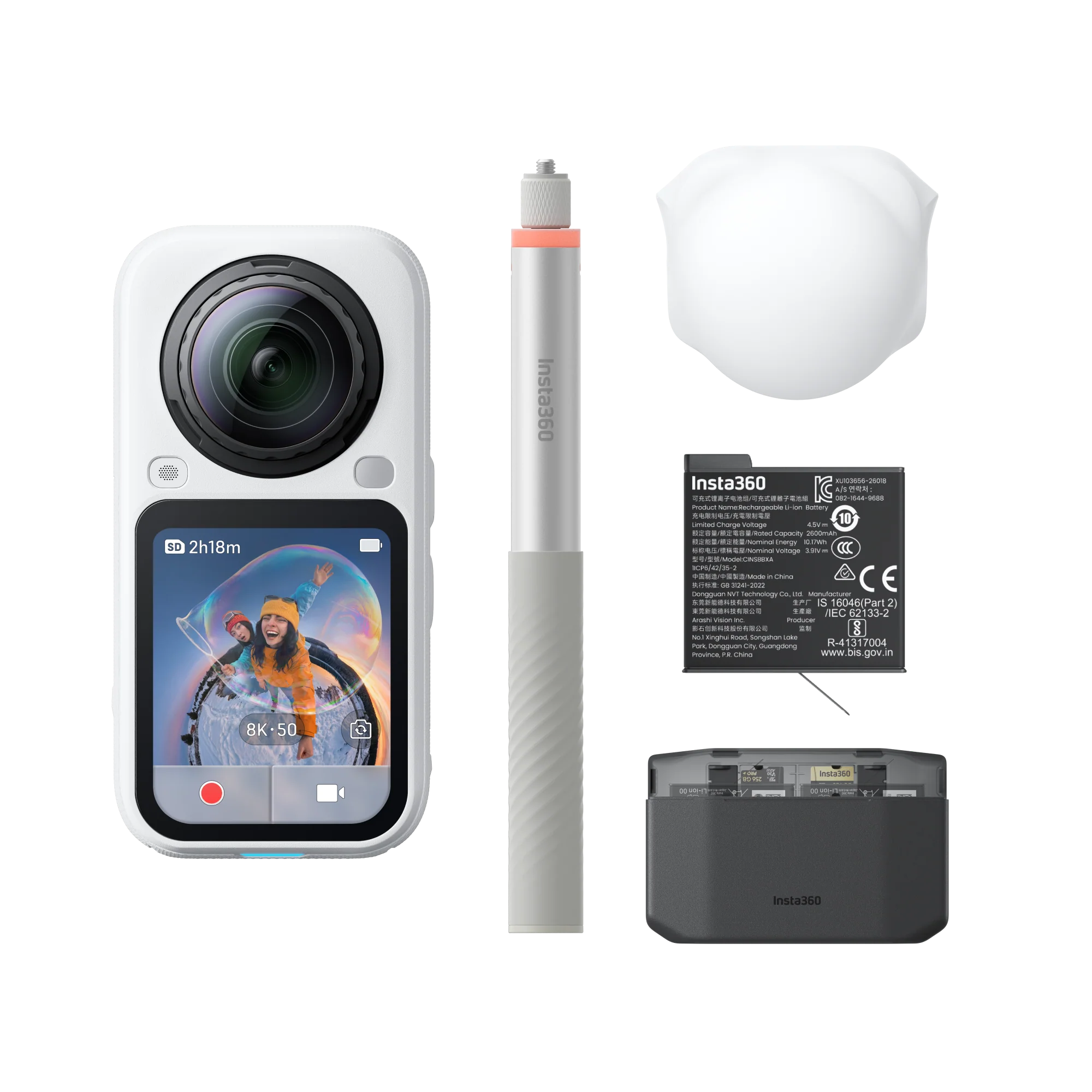 Экшн-камера Insta360 X6 Essentials Bundle, Белая (Arctic White)