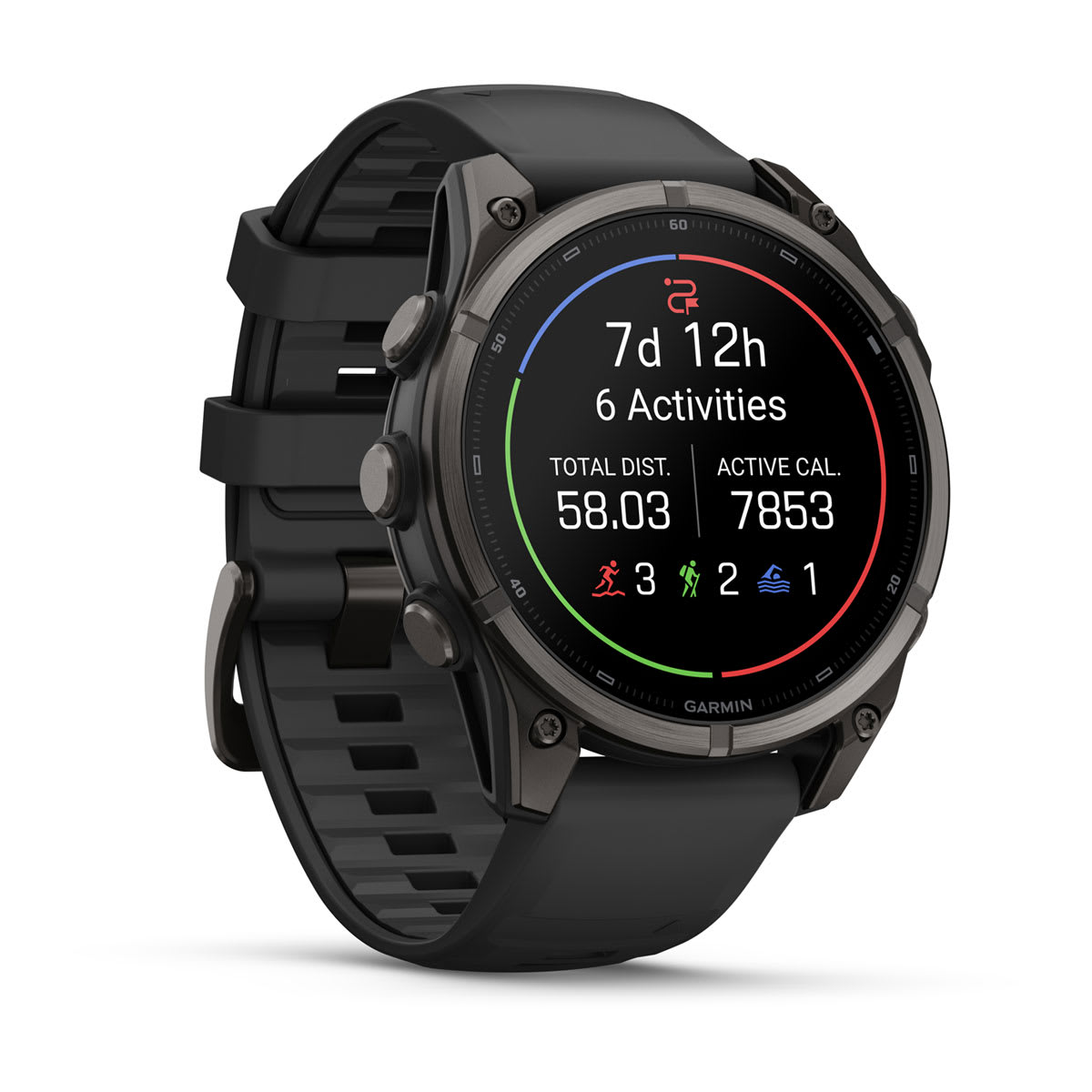 Спортивные часы Garmin fenix 9, 47 мм, Титан с покрытием DLC Серый карбон, цвет: черный (Black)