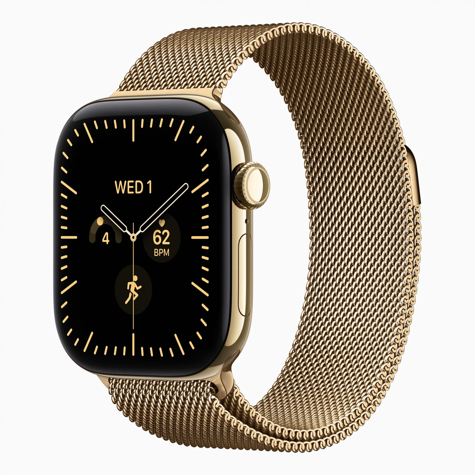 Смарт-часы Apple Watch Series 12 (2026) 42 мм, корпус титан (Titanium), цвет: сияющее золото (Radiant Gold)