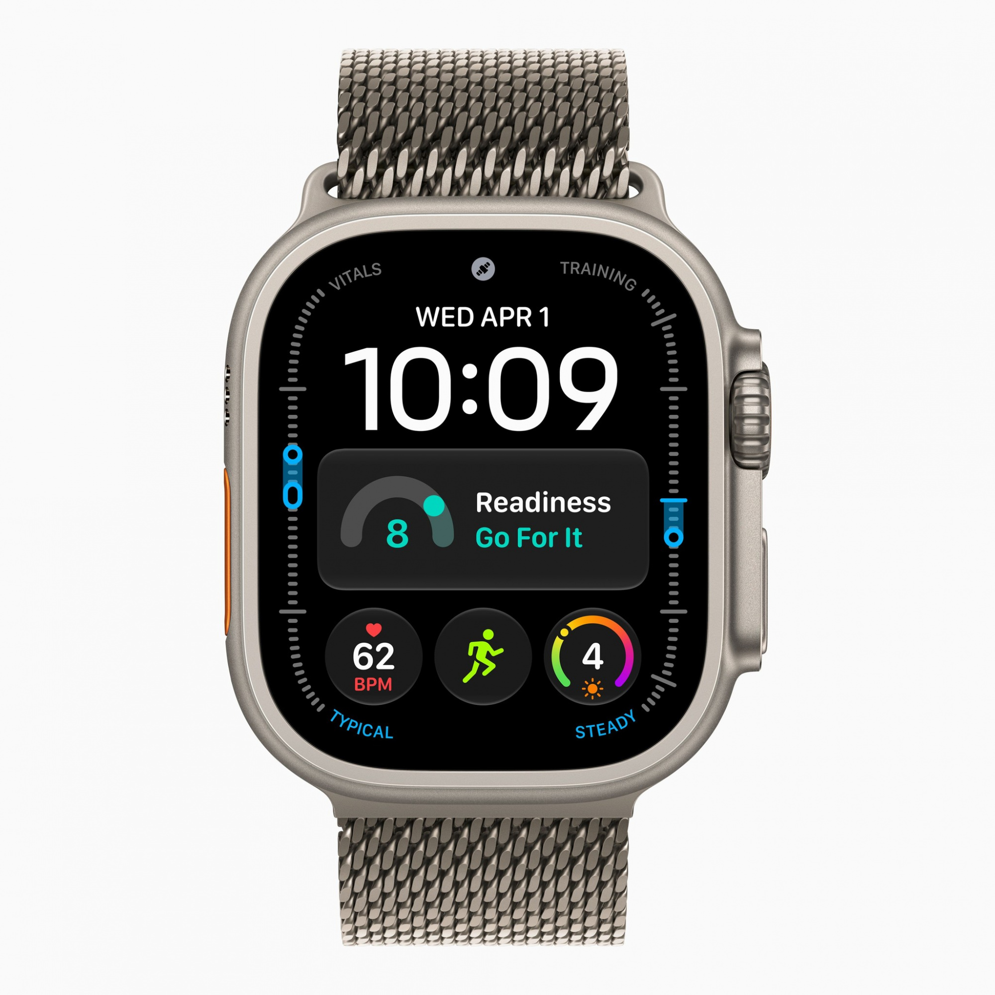 Смарт-часы Apple Watch Ultra 4 (2026) 49 мм, корпус натуральный титан (Natural Titanium), миланский сетчатый браслет, цвет: натуральный 